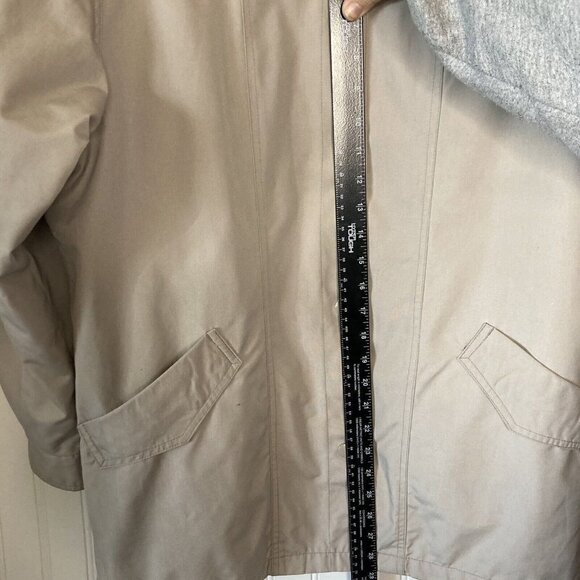 London Fog Womens 10 Reg Zip Snap Front Removable Liner Khaki Tan Car Coat - Picture 13 of 15